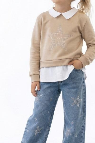 BAYRAMLIK ORTASI YILDIZLI KOT TAKIM  Bej