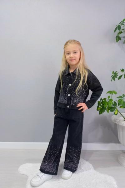 BAYRAMLIK HER YERİ TAŞ İŞLEMELİ KOT TAKIM Siyah