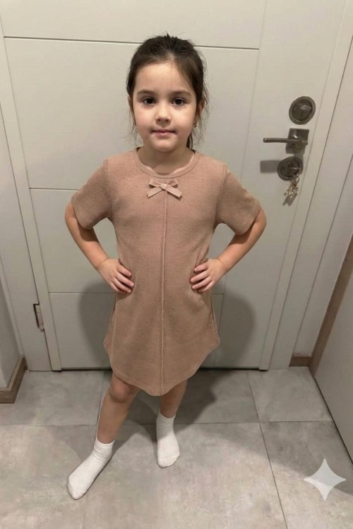 ÖNÜ MİNİK FİYONKLU FİTİLLİ KAŞKORSE ELBİSE RAHAT  Kahverengi