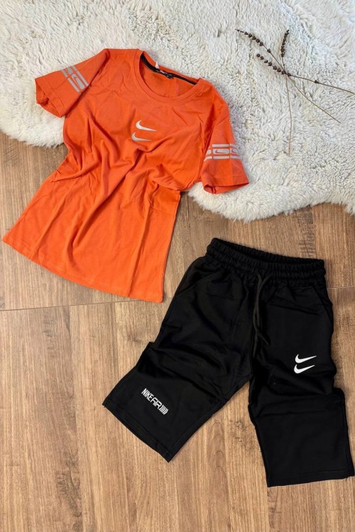 ORTASI İKİLİ NİKE KOLLARI BASKILI KAPRİSİ NİKE AİR BASKILI TAKIM Turuncu