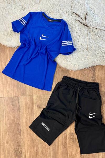 ORTASI İKİLİ NİKE KOLLARI BASKILI KAPRİSİ NİKE AİR BASKILI TAKIM Mavi