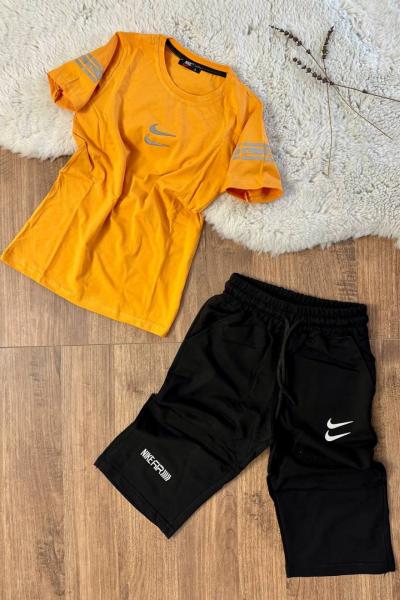 ORTASI İKİLİ NİKE KOLLARI BASKILI KAPRİSİ NİKE AİR BASKILI TAKIM Hardal Sarısı