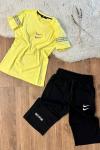 ORTASI İKİLİ NİKE KOLLARI BASKILI KAPRİSİ NİKE AİR BASKILI TAKIM Sarı