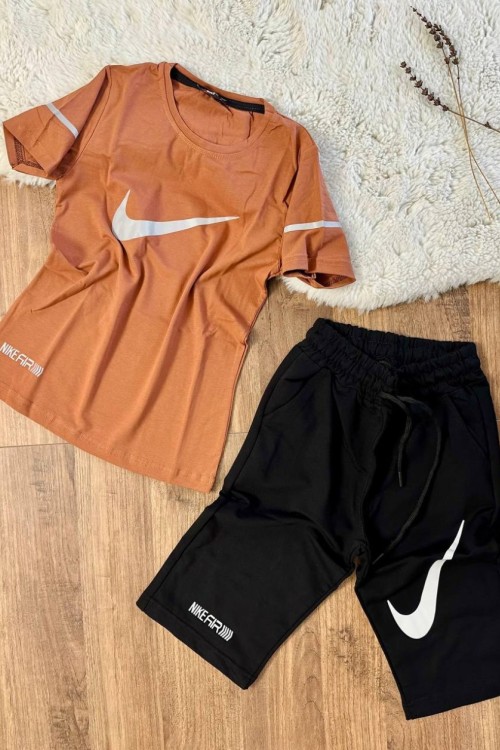 ORTASI BÜYÜK NİKE ALTI BÜYÜK NİKE KAPRİ TAKIM  Kiremit