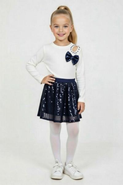 OMUZ DETAYLI FİYOKLU PAYET ETEKLİ TAKIM  Lacivert