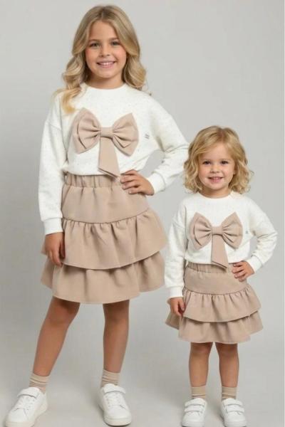 FİYONKLU BADİSİ TAŞLI KATKAT ETEKLİ TAKIM Bej