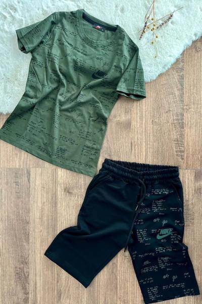 ÜST VE ALT HER YERİ YAZILI NİKE KAPRİ TAKIM Yeşil
