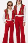 SÜET YELEKLİ 3 LÜ GÖMLEKLİ TAKIM Kırmızı
