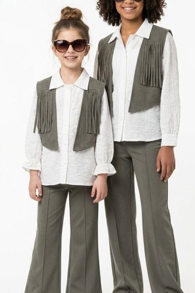 SÜET YELEKLİ 3 LÜ GÖMLEKLİ TAKIM Yeşil