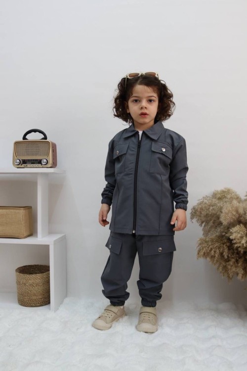 PARAŞÜT 3 LÜ ERKEK TARZ TAKIM  Antrasit