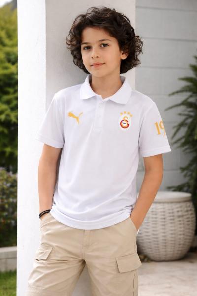 G TARAFTAR YAKALI TİŞÖRT  Beyaz