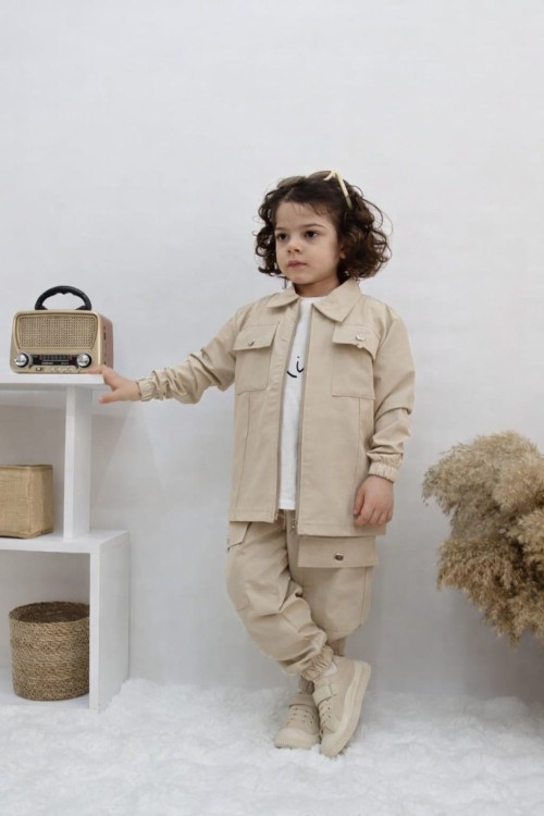 PARAŞÜT 3 LÜ ERKEK TARZ TAKIM  Krem