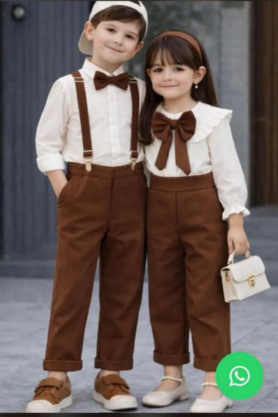 4 LÜ PAPYONLU ASKILI GÖMLEKLİ ERKEK TAKIM  Kahverengi