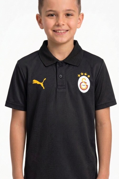 G TARAFTAR YAKALI TİŞÖRT  Siyah