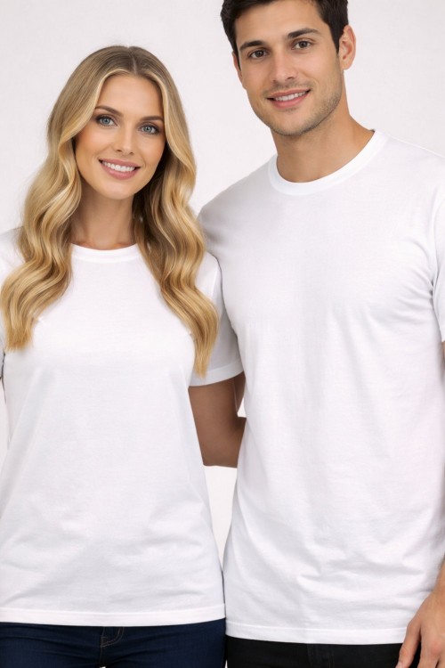 KAMPANYALI UNİSEX  TEK DÜZ  TİŞÖRT  Beyaz