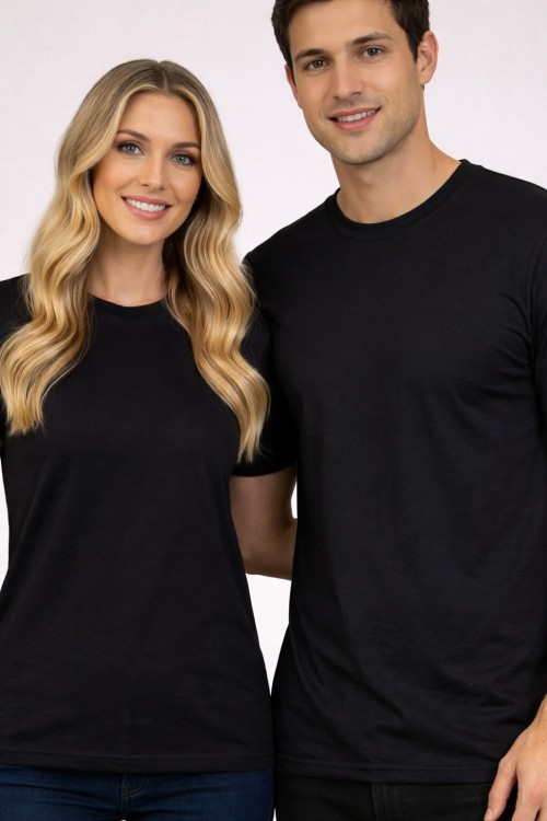 KAMPANYALI UNİSEX  TEK DÜZ  TİŞÖRT  Siyah