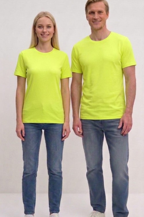 KAMPANYALI UNİSEX  TEK DÜZ  TİŞÖRT  Yağ Yeşili