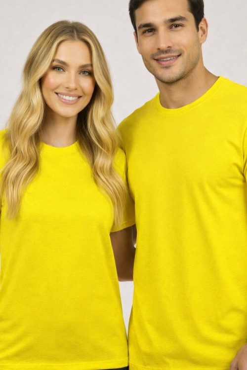 KAMPANYALI UNİSEX  TEK DÜZ  TİŞÖRT  Sarı