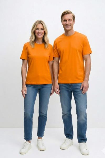 KAMPANYALI UNİSEX  TEK DÜZ  TİŞÖRT  Turuncu