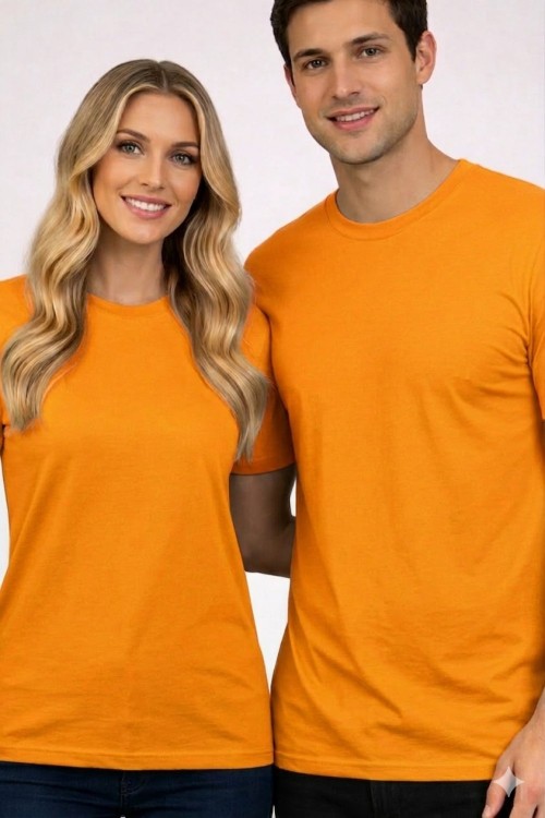 KAMPANYALI UNİSEX  TEK DÜZ  TİŞÖRT  Turuncu