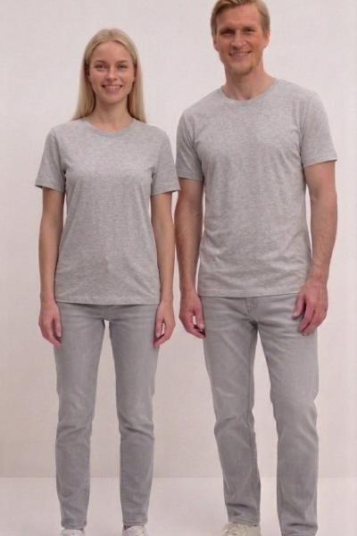 KAMPANYALI UNİSEX  TEK DÜZ  TİŞÖRT  Açık Gri