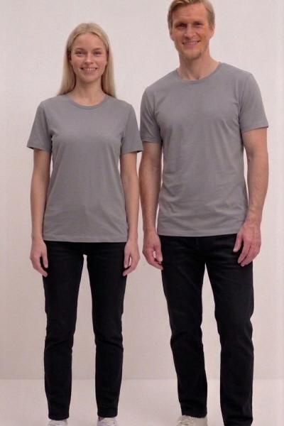 KAMPANYALI UNİSEX  TEK DÜZ  TİŞÖRT  Gri