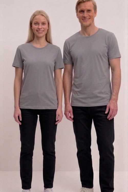 KAMPANYALI UNİSEX  TEK DÜZ  TİŞÖRT  Gri