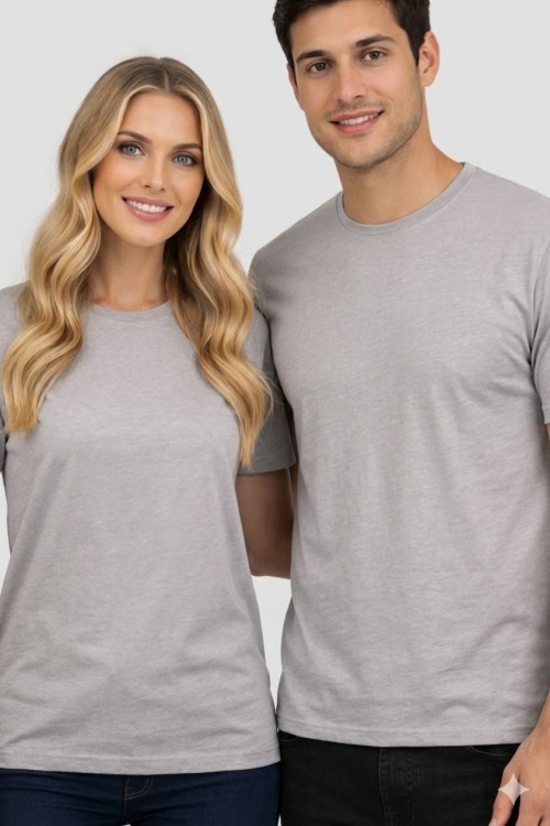 KAMPANYALI UNİSEX  TEK DÜZ  TİŞÖRT  Gri