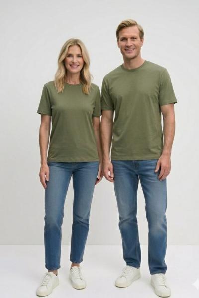 KAMPANYALI UNİSEX  TEK DÜZ  TİŞÖRT  Haki