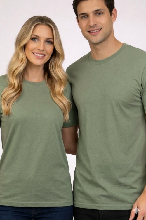 KAMPANYALI UNİSEX  TEK DÜZ  TİŞÖRT  Haki