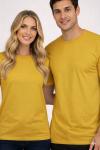 KAMPANYALI UNİSEX  TEK DÜZ  TİŞÖRT  Hardal Sarısı