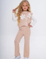 ÇİÇEK APLİK DESENLİ İÇ BADİLİ 3 LÜ TAKIM Bej