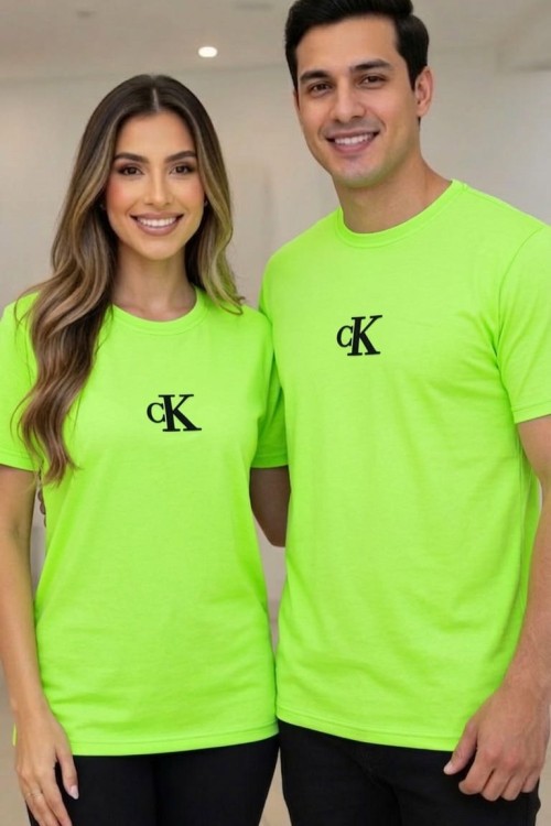 KAMPANYALI UNİSEX TEK CK TİŞÖRT  Fıstık Yeşili