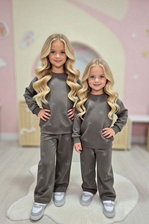 HER YERİ MİNİK FİYONKLU OYSO KIZ TAKIM Füme