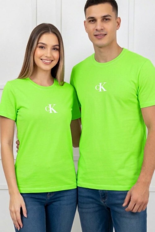 KAMPANYALI UNİSEX TEK CK TİŞÖRT  Yeşil