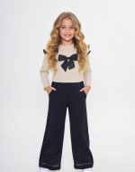 ÖNÜ SİYAH FİYONKLU PAÇA TAŞLI KOL FIRFIRLI İSPANYOL TAKIM Bej