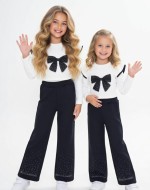 ÖNÜ SİYAH FİYONKLU PAÇA TAŞLI KOL FIRFIRLI İSPANYOL TAKIM Beyaz