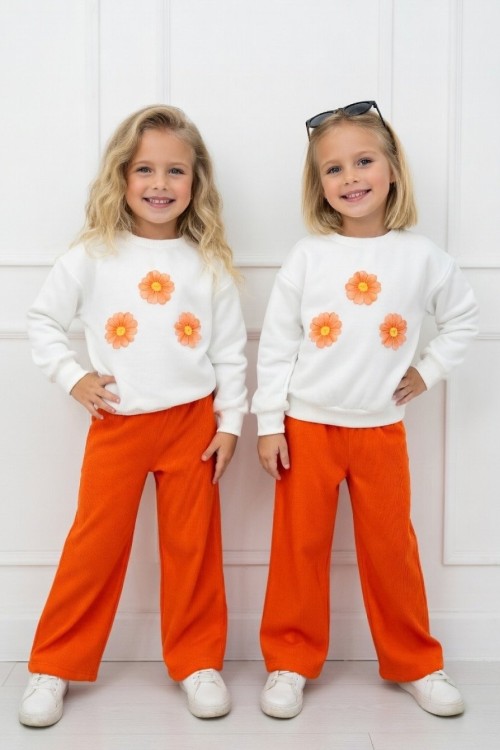 3 PAPATYALI ALT KAŞKORSE İSPANYOL KIZ TAKIM Turuncu