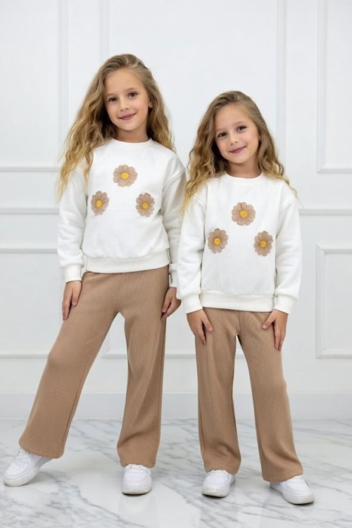 3 PAPATYALI ALT KAŞKORSE İSPANYOL KIZ TAKIM Bej