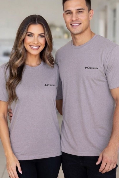 KAMPANYALI UNİSEX COLOMBİA TEK SİYAH YAZILI Gri