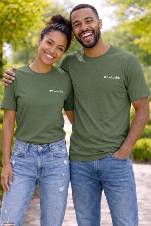 KAMPANYALI UNİSEX COLOMBİA TEK SİYAH YAZILI Haki