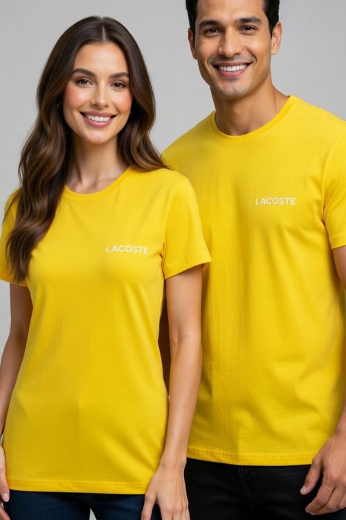 KAMPANYALI UNİSEX LACOSTE TEK TİŞÖRT  Sarı