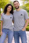 KAMPANYALI UNİSEX KAPALI ADİDAS TEK TİŞÖRT  Gri