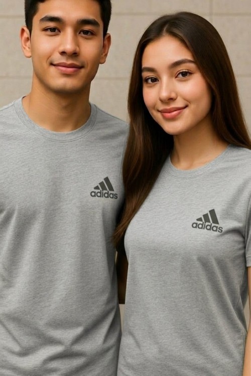 KAMPANYALI UNİSEX KAPALI ADİDAS TEK TİŞÖRT  Gri