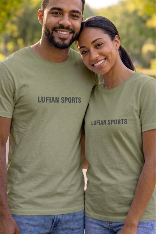 KAMPANYALI UNİSEX SİYAH YAZILI LUFİAN SPORTS TİŞÖRT  Yeşil