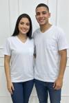 KAMPANYALI UNİSEX  V YAKA CEPLİ  DÜZ TİŞÖRT  Beyaz