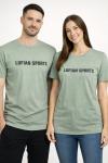 KAMPANYALI UNİSEX SİYAH YAZILI LUFİAN SPORTS TİŞÖRT  Mint Yeşili