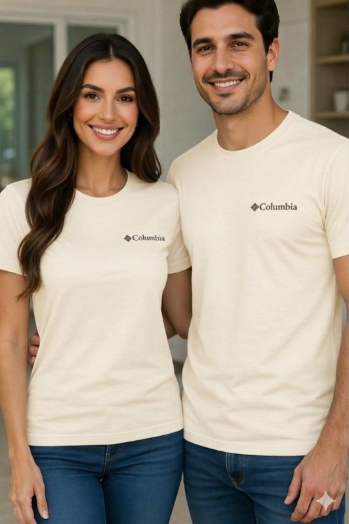 KAMPANYALI UNİSEX COLOMBİA TEK SİYAH YAZILI Krem