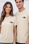 KAMPANYALI UNİSEX THE NORTC YAZISI SİYAH TEK TİŞÖRT  Bej