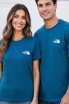 KAMPANYALI UNİSEX THE NORTC YAZISI BEYAZ TEK TİŞÖRT  Mavi